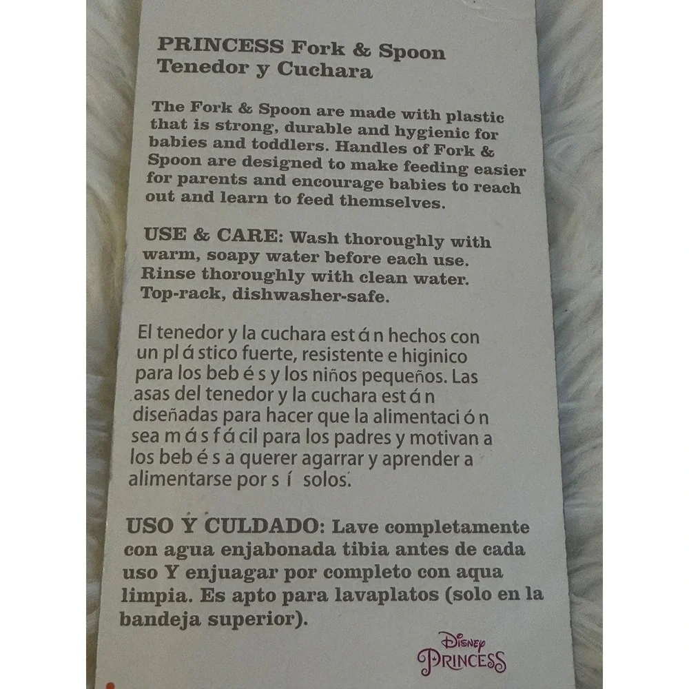 Disney Baby Princess Fork and Spoon Set BPA-Free Pink Toddler Utensils P8221DT